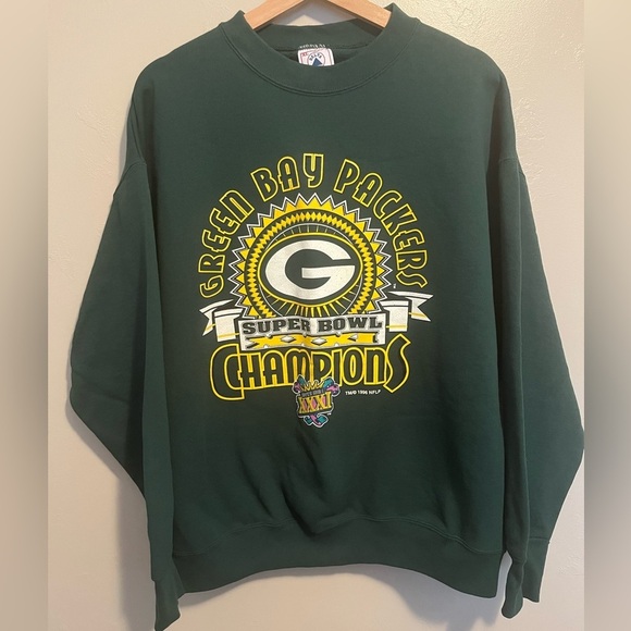 Vintage 90s Green Bay Packers Super Bowl XXXI Champions Sweatshirt XL NFL EUC! - Picture 1 of 16